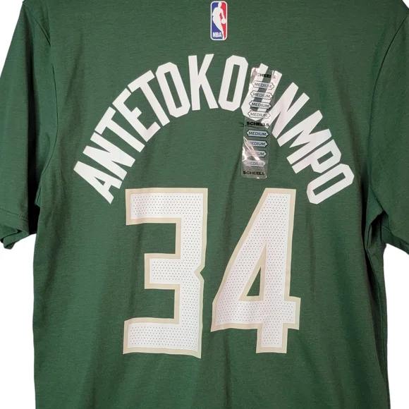 Nike Dri-Fit The Nike Tee Athletic Fit Milwakee Bucks Antetokounmpo Shirt Size M - Picture 5 of 9